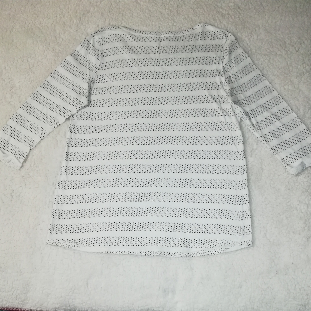 Sonoma Tops Polkadot 3/4 Sleeve Size M 100% Cotton - Picture 4 of 12